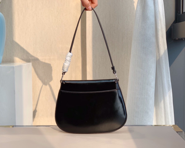 Pra*a cleo brushed leather shoulder bag with flap