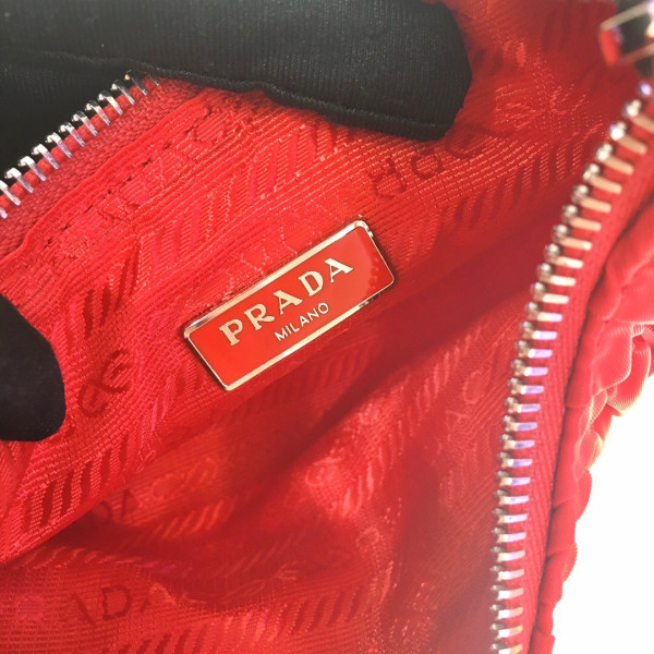 Pra*a nylon and saffiano leather mini bag
