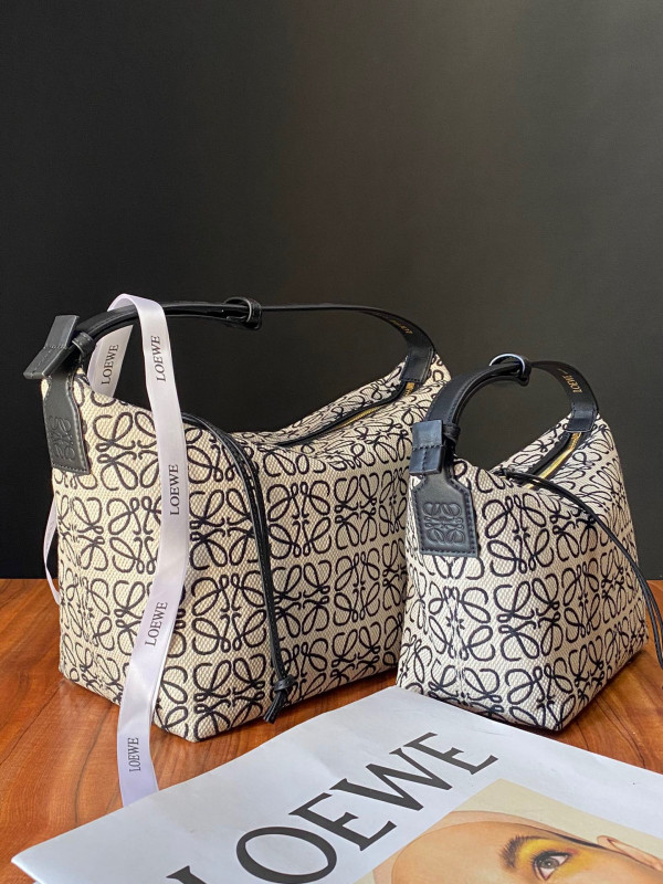 LOEWE small Cubi bag in Anagram jacquard and calfskin