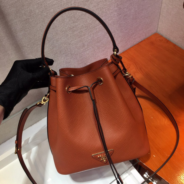 Pra*a saffiano leather bucket bag