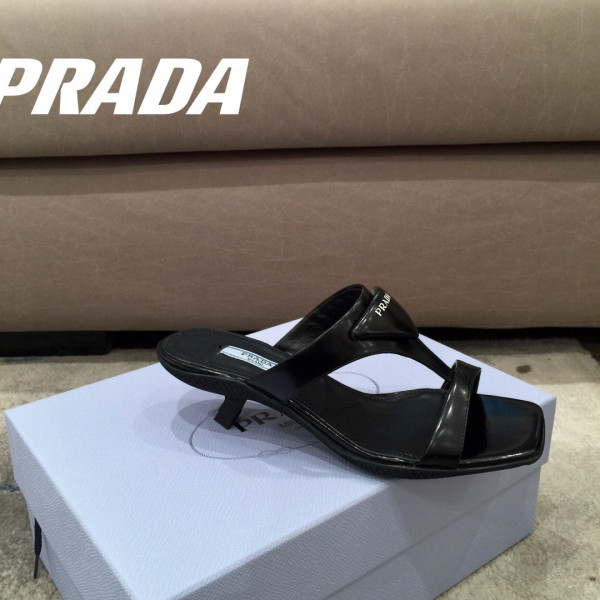 Pra*a brushed leather high-heeled thong sandals