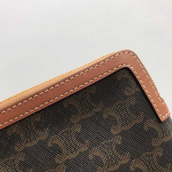 Ce**e small pouch in triomphe canvas and lambskin