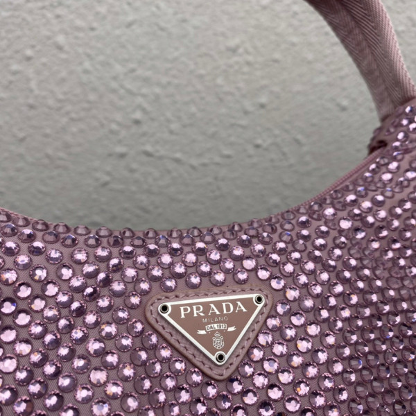 Pra*a satin mini-bag with artificial crystals