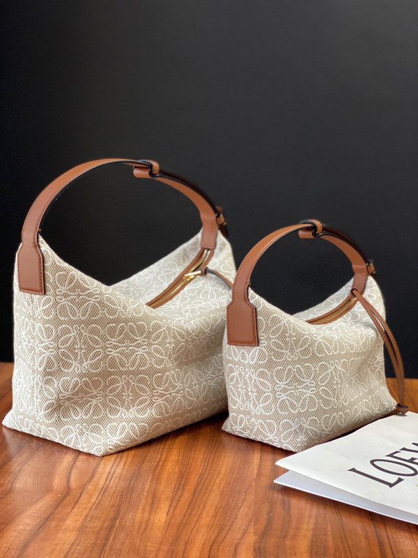 LOEWE small Cubi bag in Anagram jacquard and calfskin