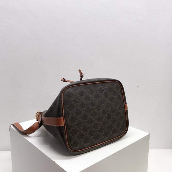 Ce**e medium drawstring bag in triomphe canvas