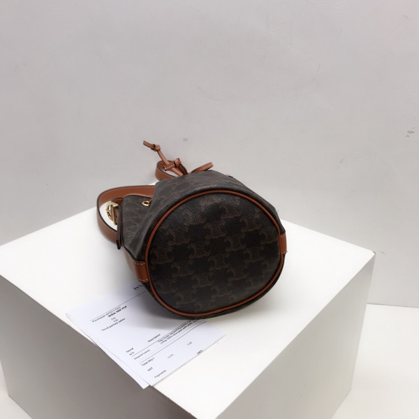 Ce**e small drawstring bag in triomphe canvas