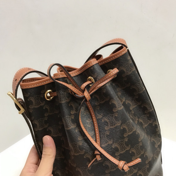 Ce**e small drawstring bag in triomphe canvas