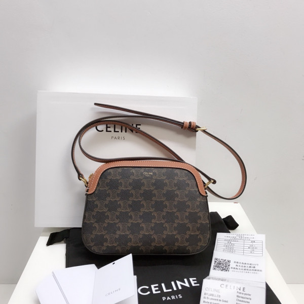 Ce**e small camera bag in triomphe canvas