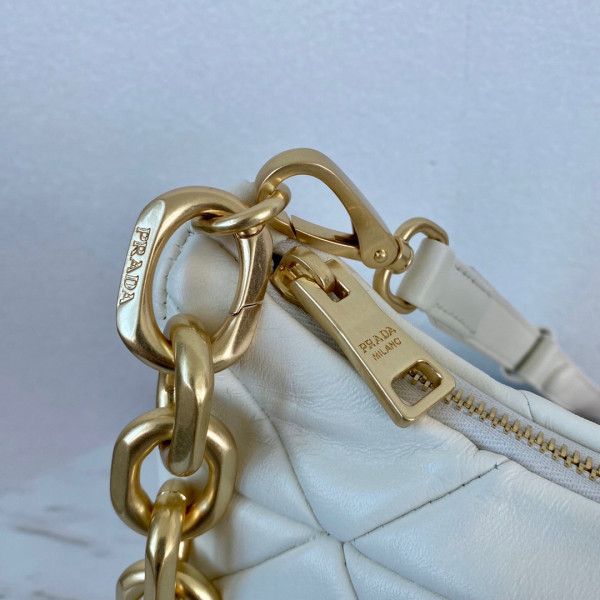 Pra*a system nappa leather patchwork bag