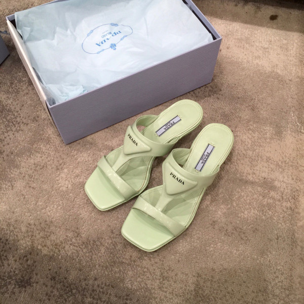 Pra*a brushed leather high-heeled thong sandals