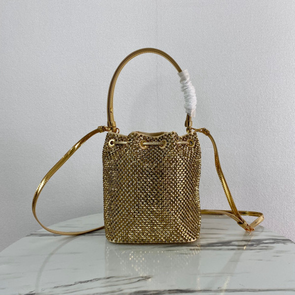 Pra*a satin mini-bag with crystals