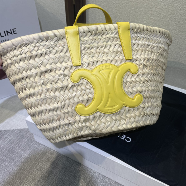 Ce**e triomphe Ce**e classic panier in palm leaves and calfskin
