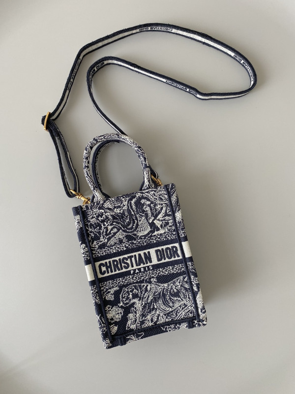 mini D*or book tote phone bag