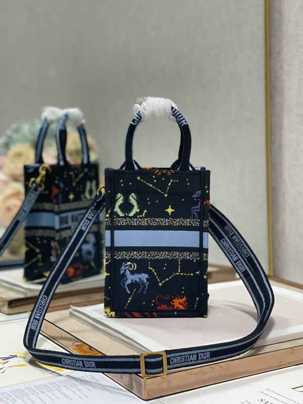 mini D*or book tote phone bag