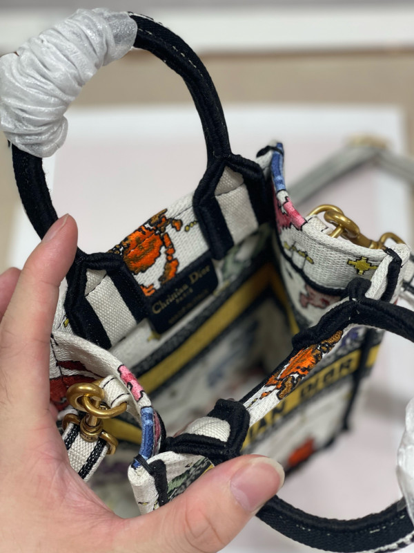 mini D*or book tote phone bag