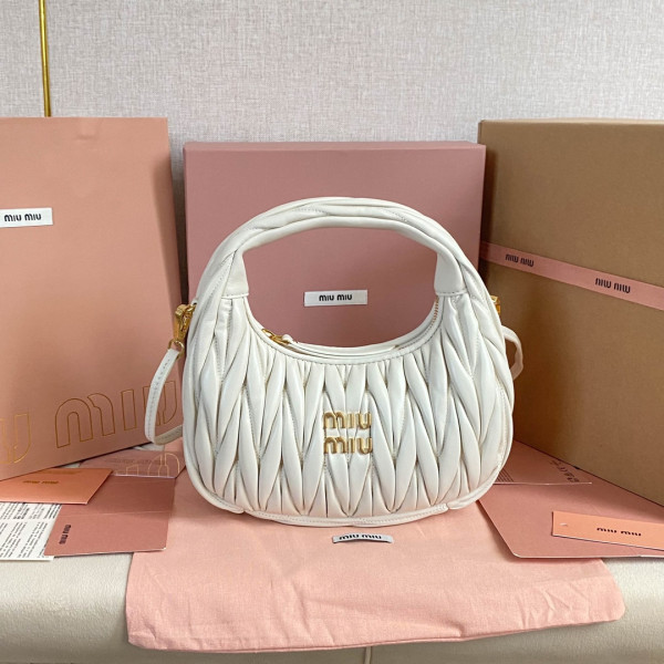MIUMIU Wander matelassé nappa leather hobo bag