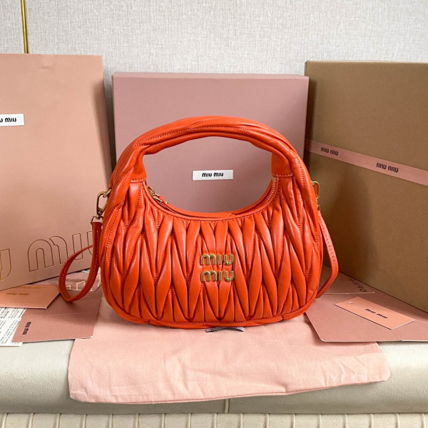 MIUMIU Wander matelassé nappa leather hobo bag