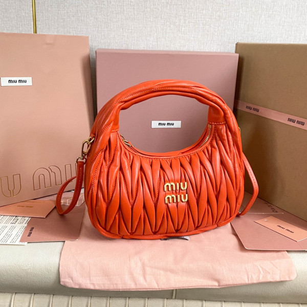 MIUMIU Wander matelassé nappa leather hobo bag