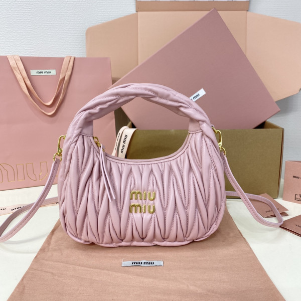 MIUMIU Wander matelassé nappa leather hobo bag