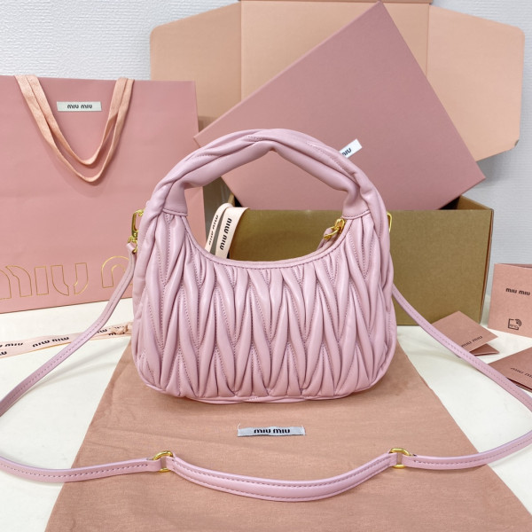MIUMIU Wander matelassé nappa leather hobo bag