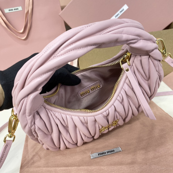 MIUMIU Wander matelassé nappa leather hobo bag