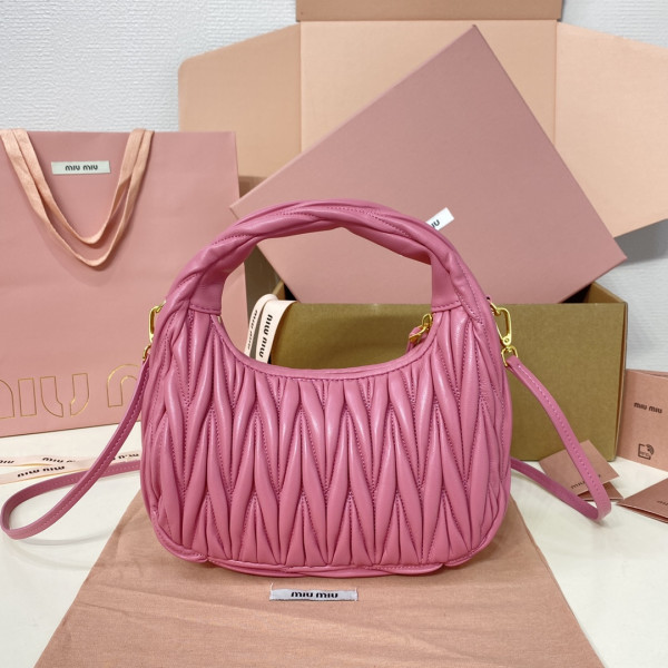 MIUMIU Wander matelassé nappa leather hobo bag