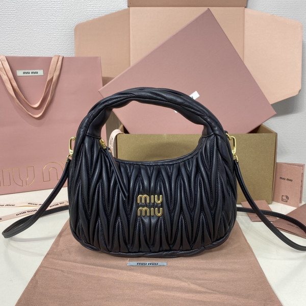 MIUMIU Wander matelassé nappa leather hobo bag