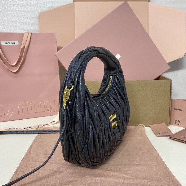 MIUMIU Wander matelassé nappa leather hobo bag