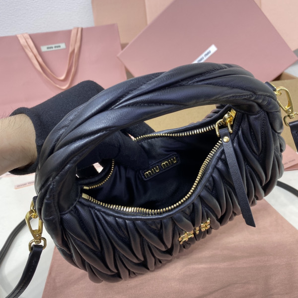 MIUMIU Wander matelassé nappa leather hobo bag